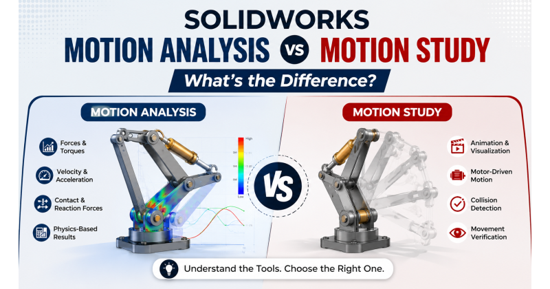 SOLIDWORKS Motion Analysis vs Motion Study: What’s the Difference?
